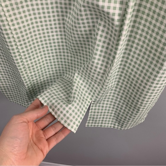 Lulus Happy Chance Green Gingham Square Neck Mini Dress Tank NWT New Large L - Picture 3 of 12